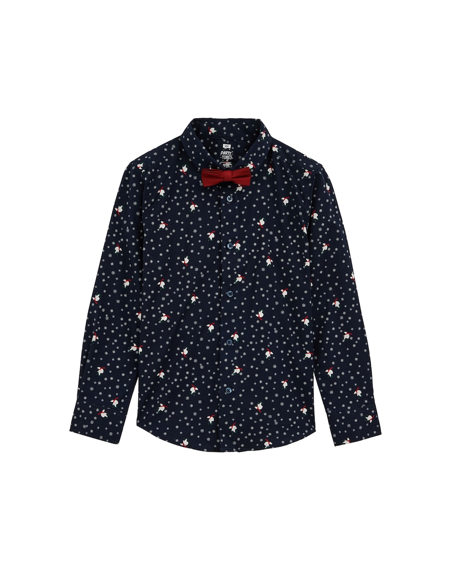 

Рубашка на пуговицах классического кроя WE Fashion, темно-синий