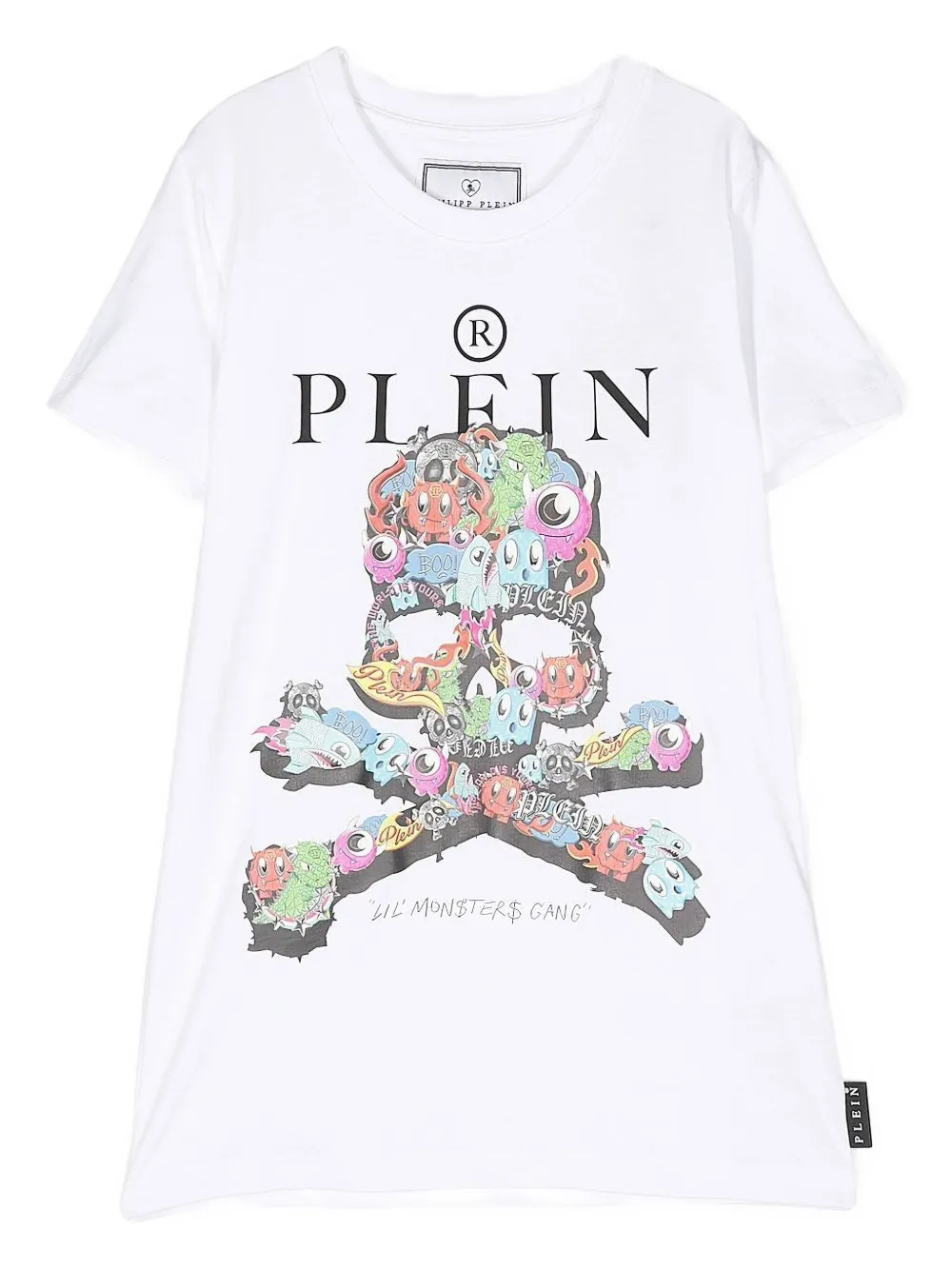 

Футболка с принтом черепа Philipp Plein Junior, белый
