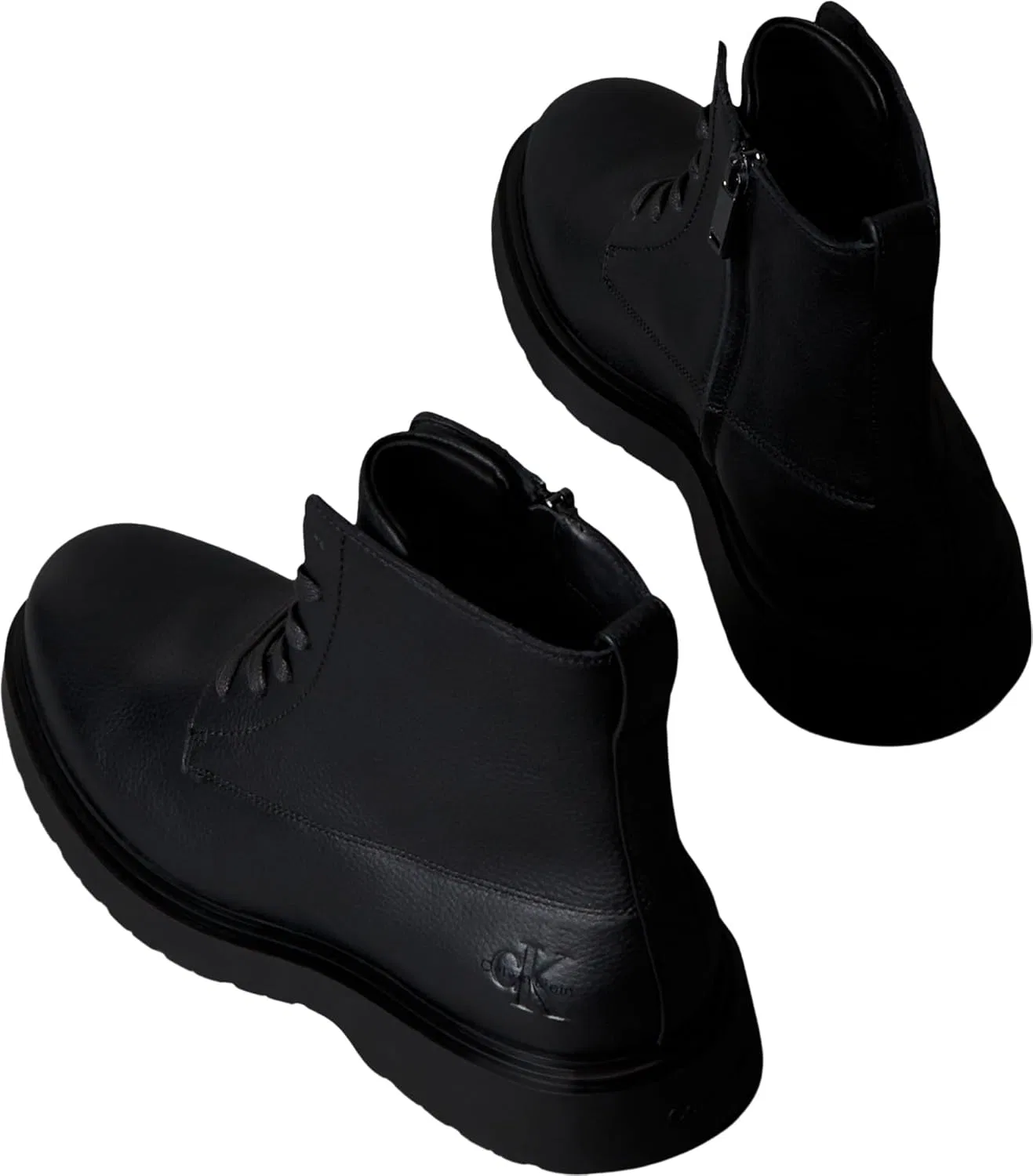 Мужские ботинки Calvin Klein Combat ESS на шнуровке и молнии LTH Ym0ym01373 средней высоты, Black Triple Black — фото 2