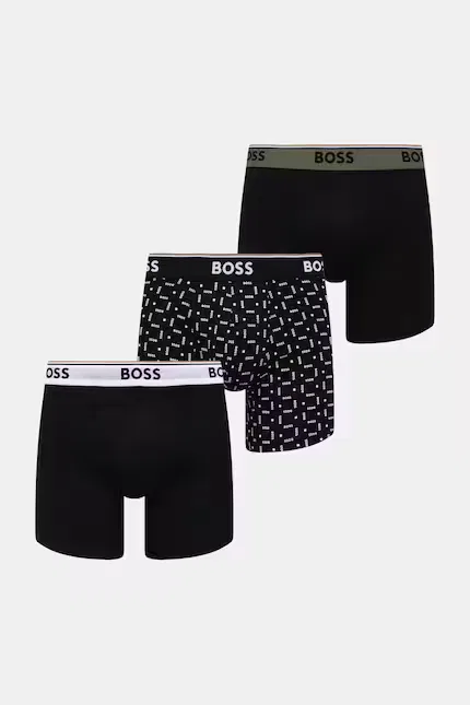 Боксеры из хлопка BoxerBr 3P Power Des 3 шт BOSS, черный