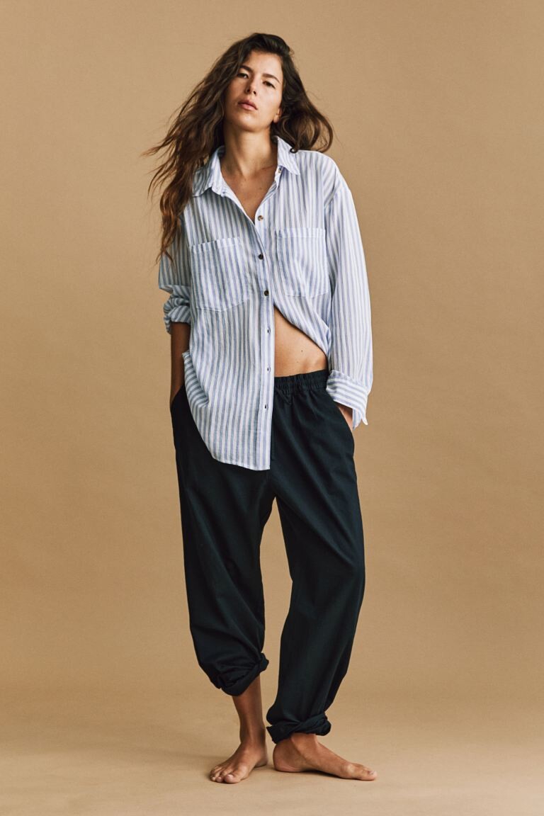 

Джоггеры из смеси льна H&M, синий