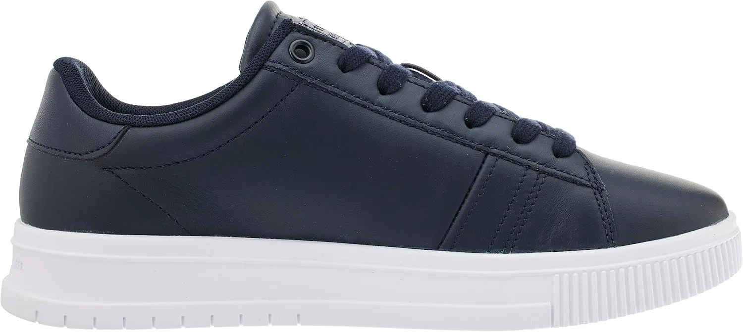Мужские кожаные кроссовки Tommy Hilfiger Supercup Fm0fm04706 с чашеобразной подошвой, Blue Desert Sky — фото 4