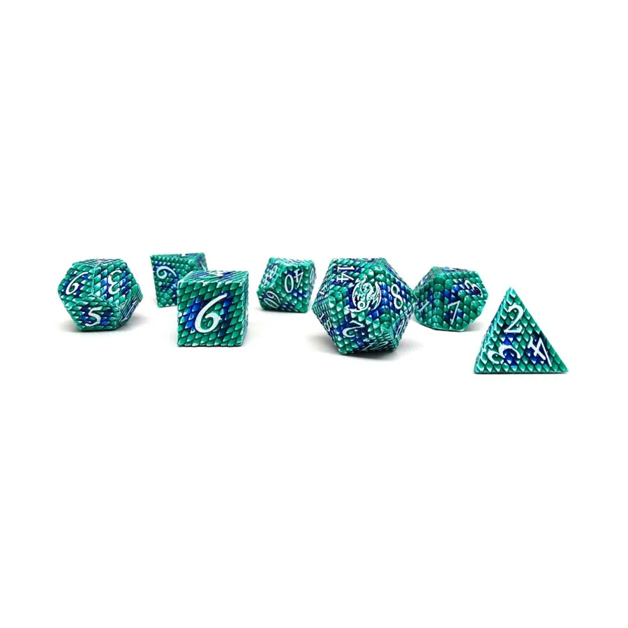 

Полимерный набор «Чешуйка дракона» — зеленый оттенок (7), Dice - Metal 7 Piece Poly Sets (Easy Roller Dice)