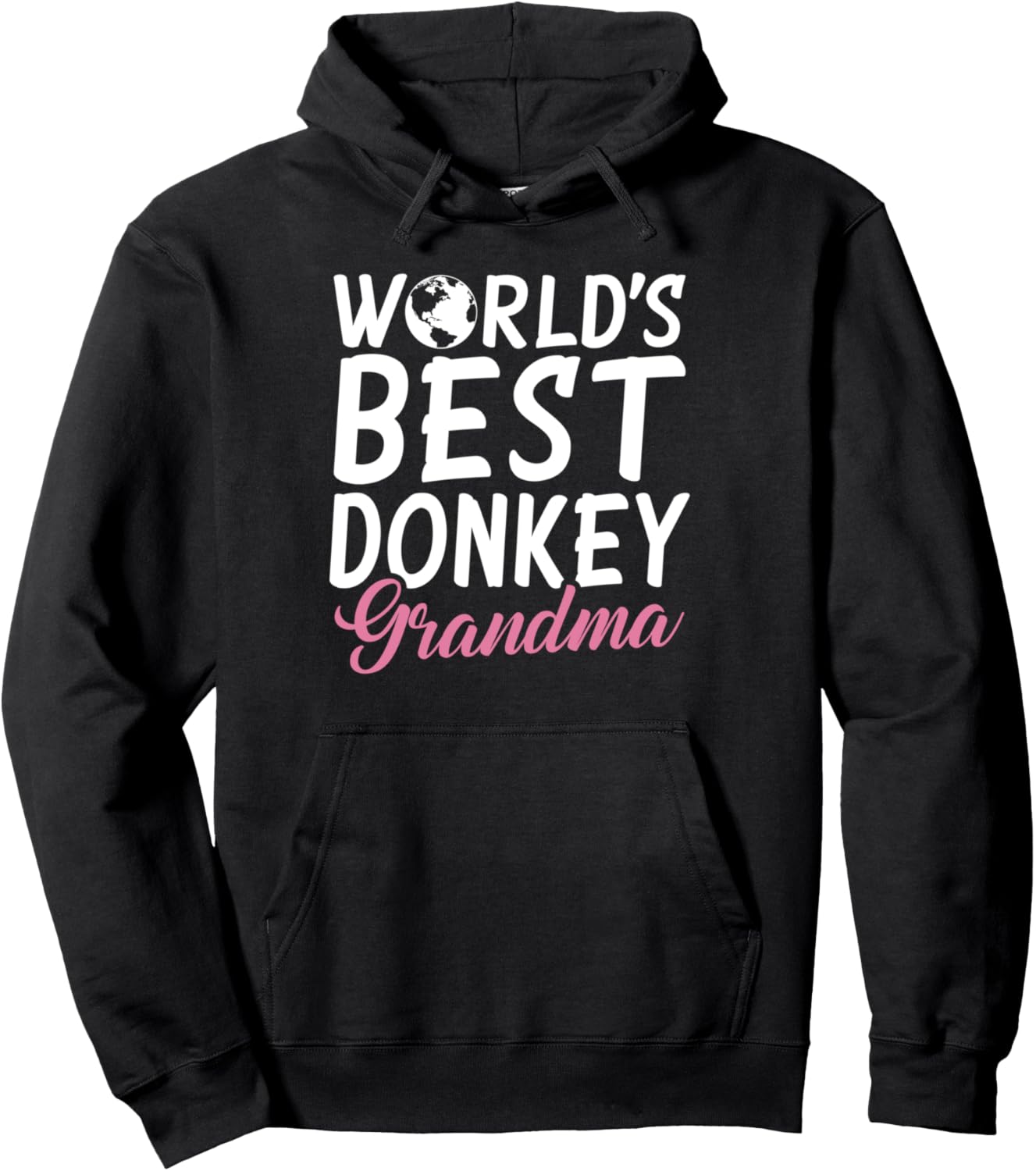 

Худи с изображением осла «Лучшая бабушка в мире» Donkey Lover Gifts, черный