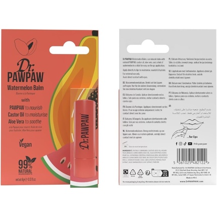 

Dr. Pawpaw Watermelon Balm Многоцелевой увлажняющий бальзам для губ, кожи, волос и ногтей Dr. Pawpaw Original Balm