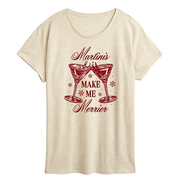

Футболка с принтом Women's martinis make me merrier christmas Licensed Character, Birch