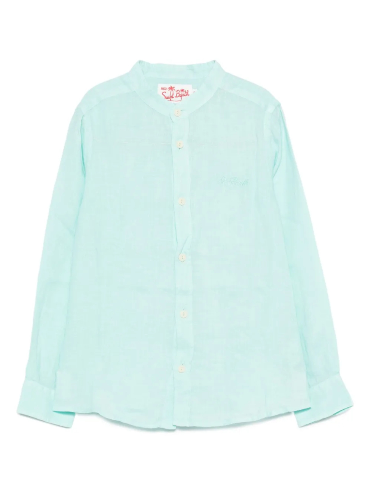 

MC2 Saint Barth Детская льняная рубашка MC2 Saint Barth Kids, зеленый