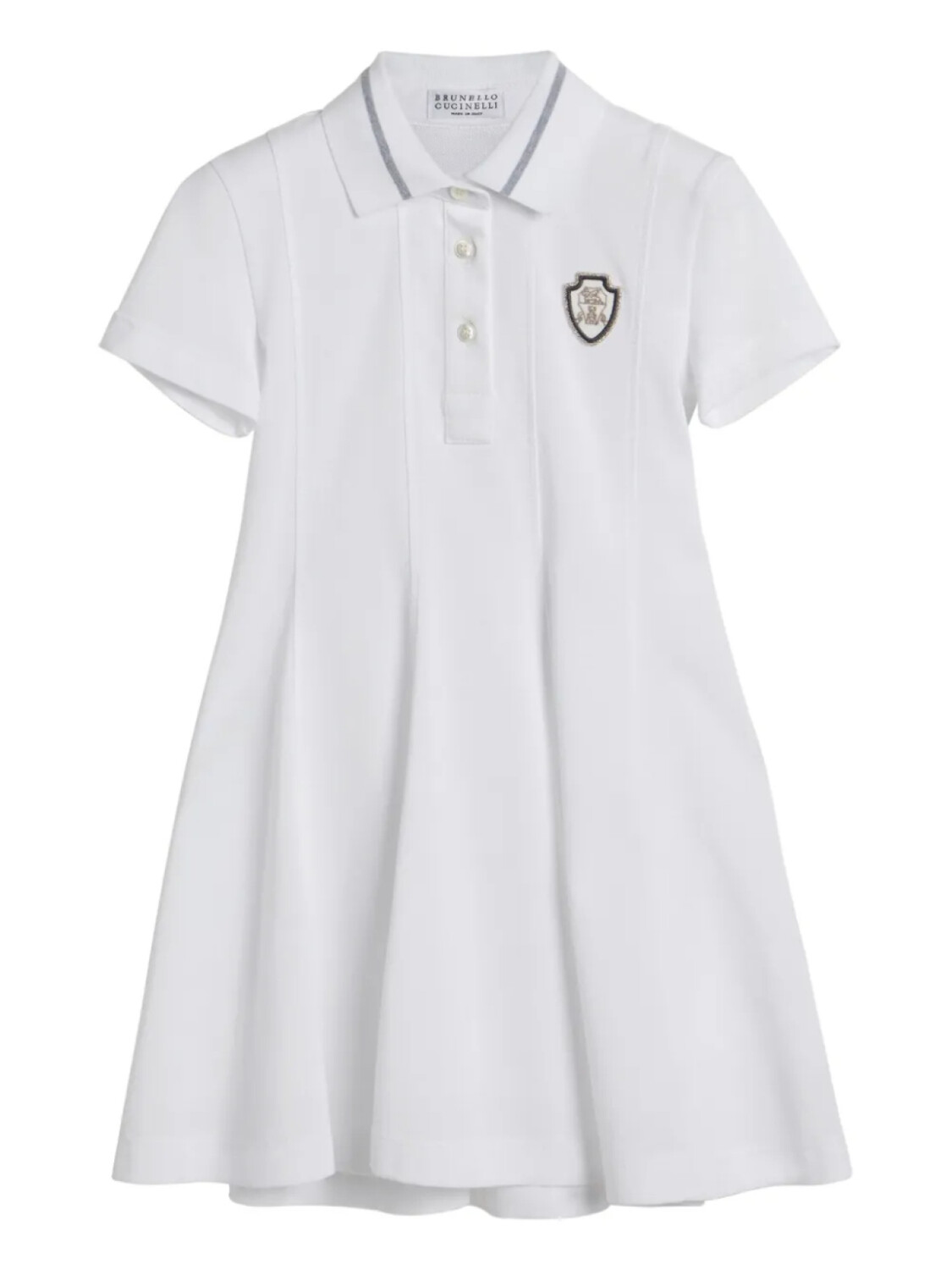 

Детское платье-поло из пике Brunello Cucinelli Brunello Cucinelli Kids, белый