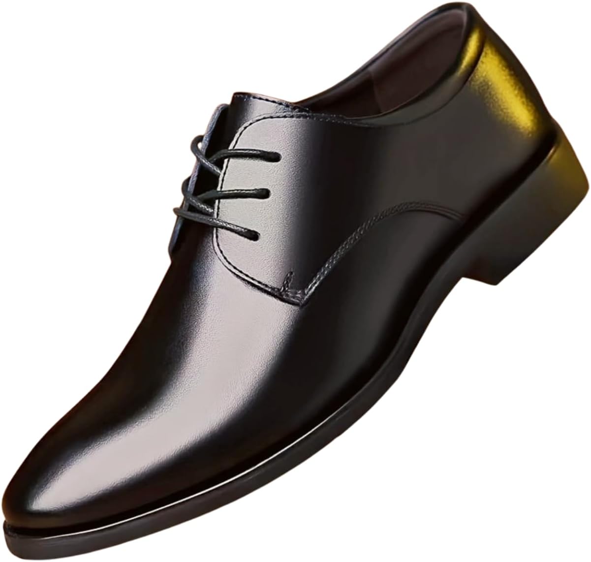 

Мужские кожаные оксфорды Santimon Классические шнурованные туфли для деловых мероприятий и свадеб, черный