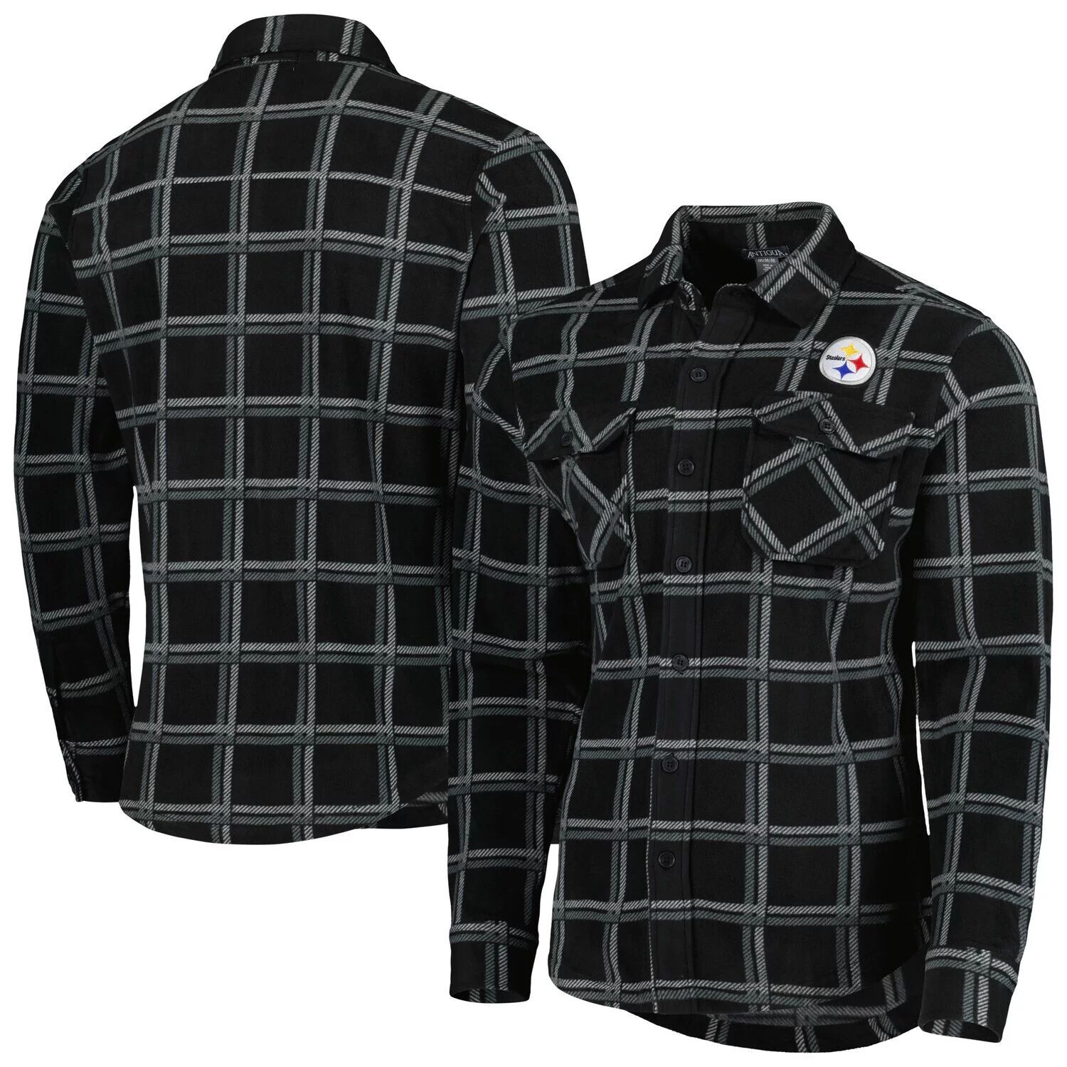 

Мужская черная фланелевая куртка-рубашка на пуговицах Pittsburgh Steelers Industry Antigua