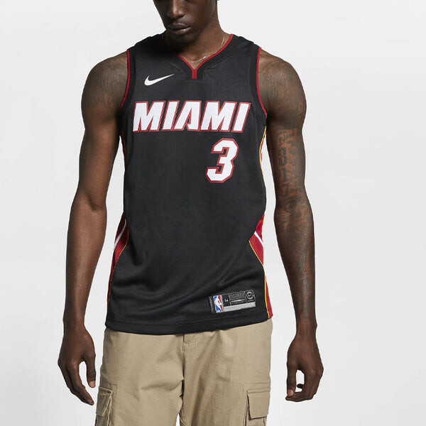 Футболка nba dwyane wade icon edition swingman джерси miami heat no. 3 team limited sw fan edition black Nike, черный — фото 4
