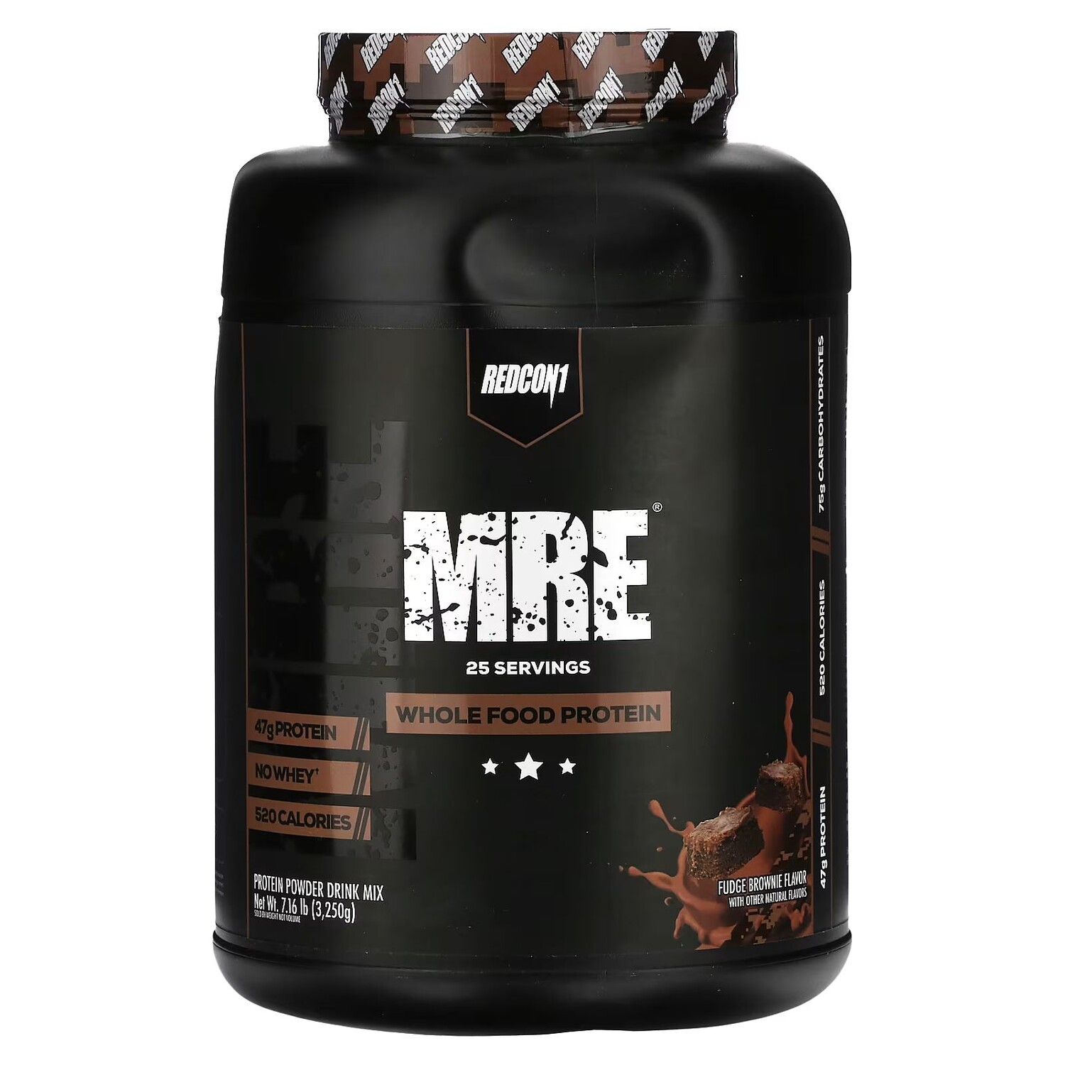 

MRE, Цельнопищевой белок, шоколадный брауни, 7,16 фунта (3250 г) Redcon1