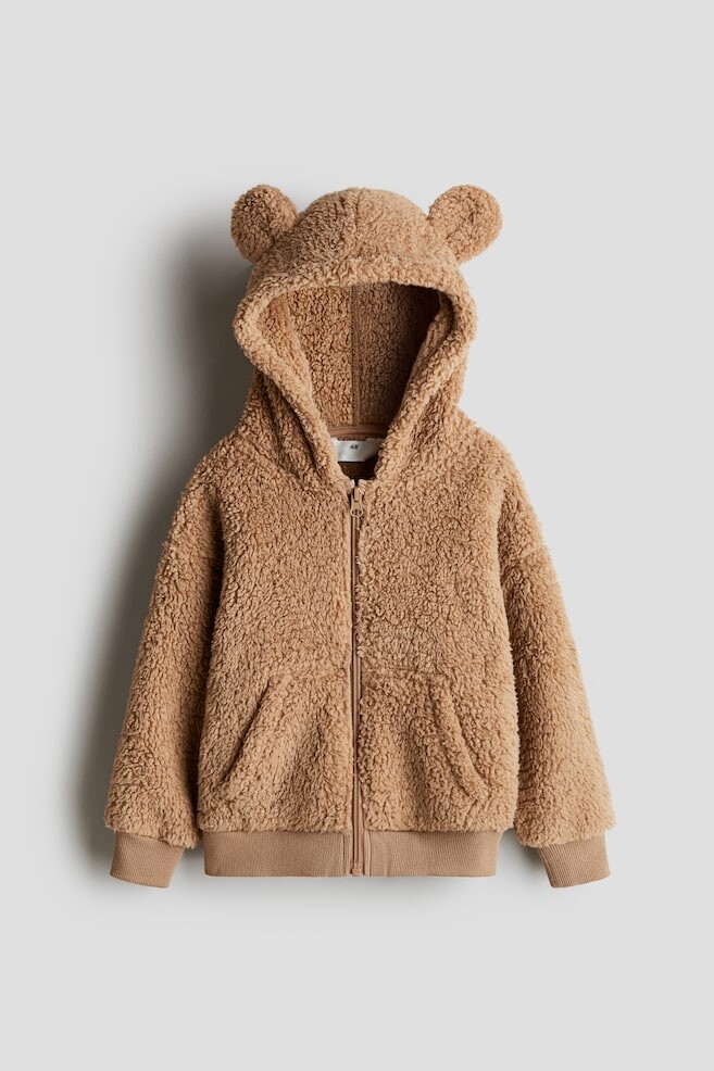 

Худи куртка из флиса тедди H&M, бежевый