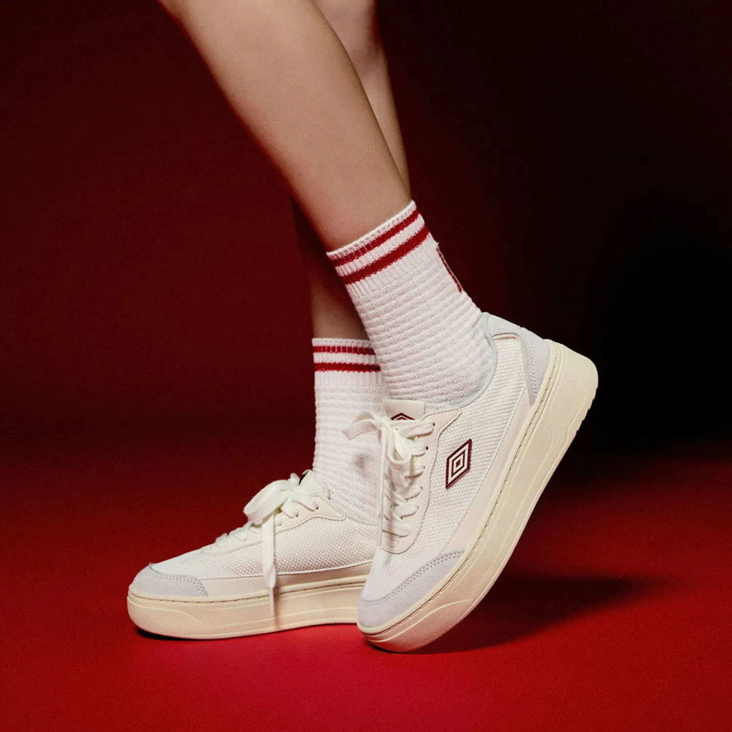 Мужские низкие сникеры Melli Platform айвори от Umbro