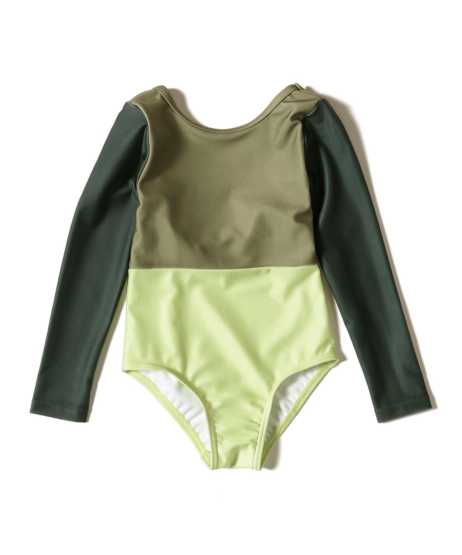 Двухцветное купальное платье (100-130 см) B:Ming By Beams, GREEN