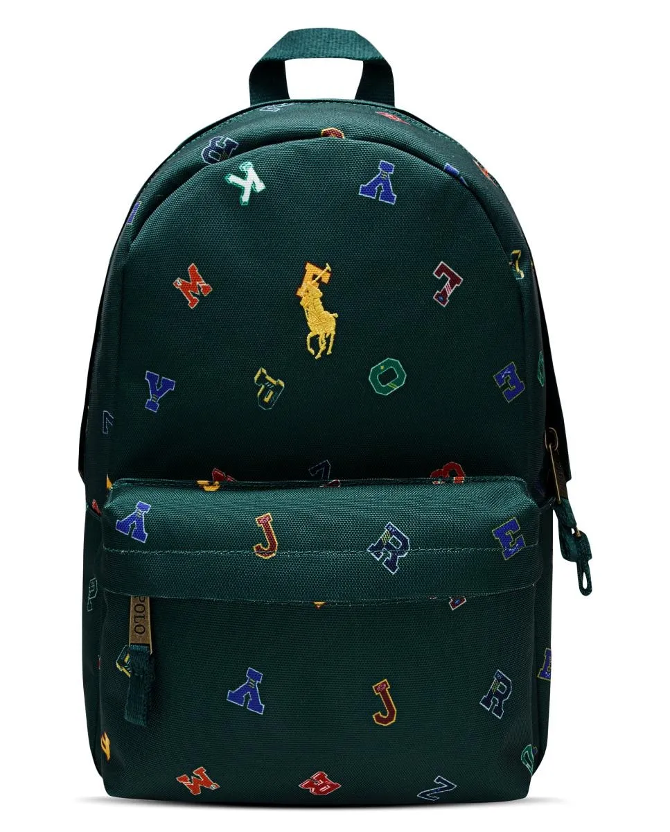 

Рюкзак с принтом 14 для мальчика Polo Ralph Lauren, зеленый