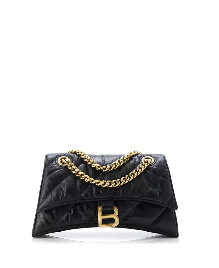 

Маленькая сумка-клапан Crush Chain, стеганая, из мятой телячьей кожи Pre-Owned Balenciaga, черный