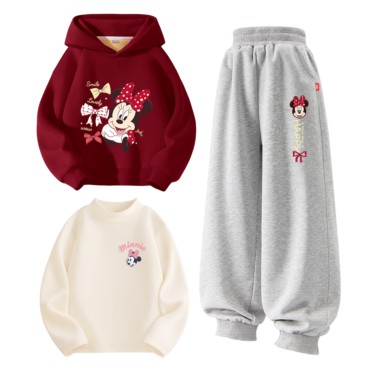 

Детский спортивный комплект Casual из 3 предметов Disney, [thickened and fleece-lined three-piece set]diqun jielini бордовый+di bo jielini k серый+gt di tiao yan k milk белый