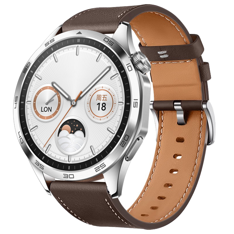 

IBOANN Часы Watch Band Huawei Compatibility Genuine Leather Material, Dark brown [GT4 leather ★ strap]
