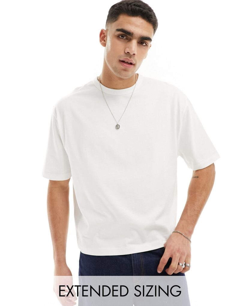 

Белая объемная футболка свободного кроя ASOS DESIGN