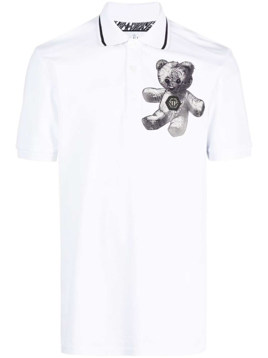 

Philipp Plein рубашка поло Teddy Bear с принтом пейсли, белый