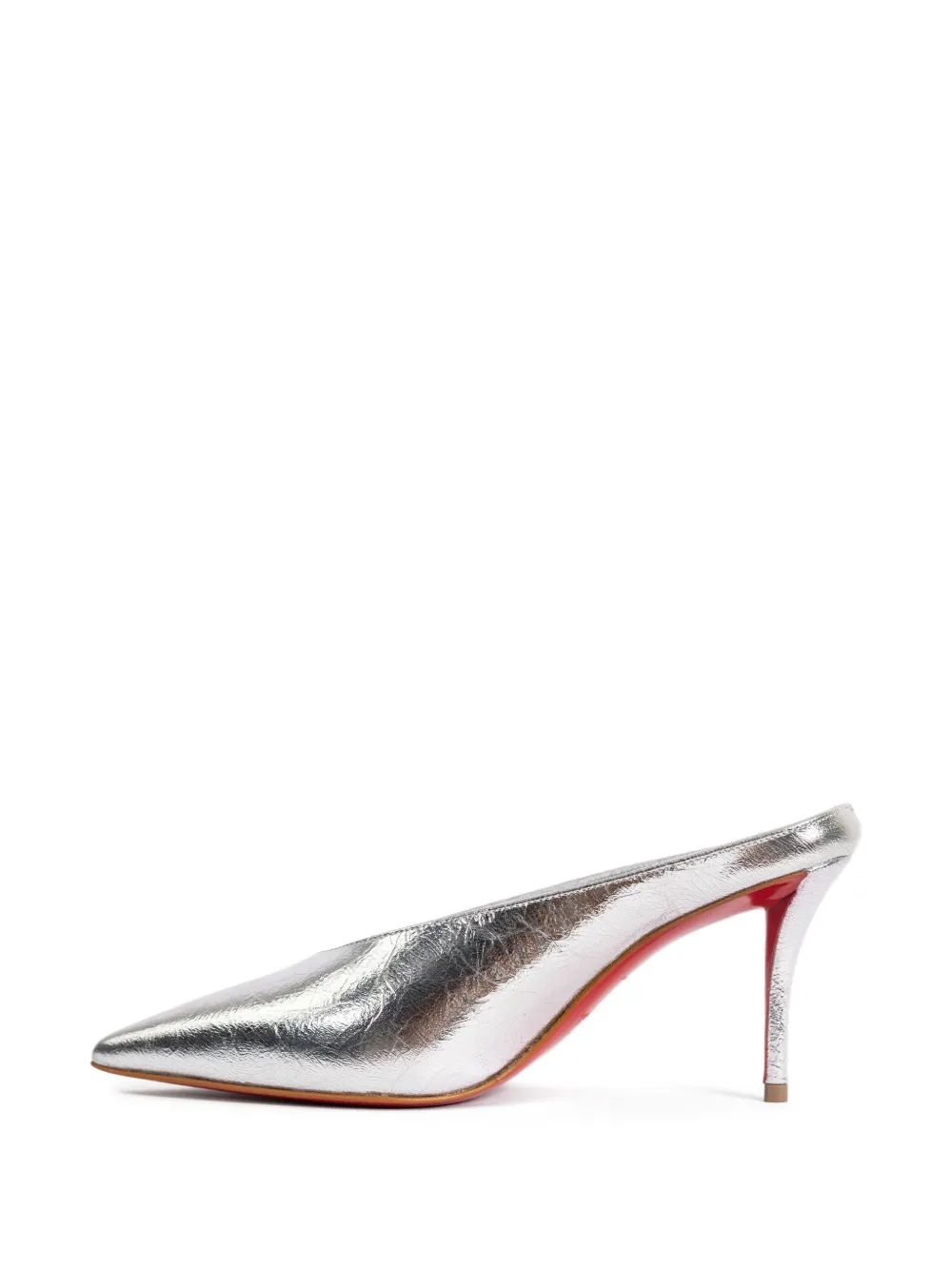 Мюли Miss Z Slimimule 80 с эффектом металлик Christian Louboutin, серый — фото 3