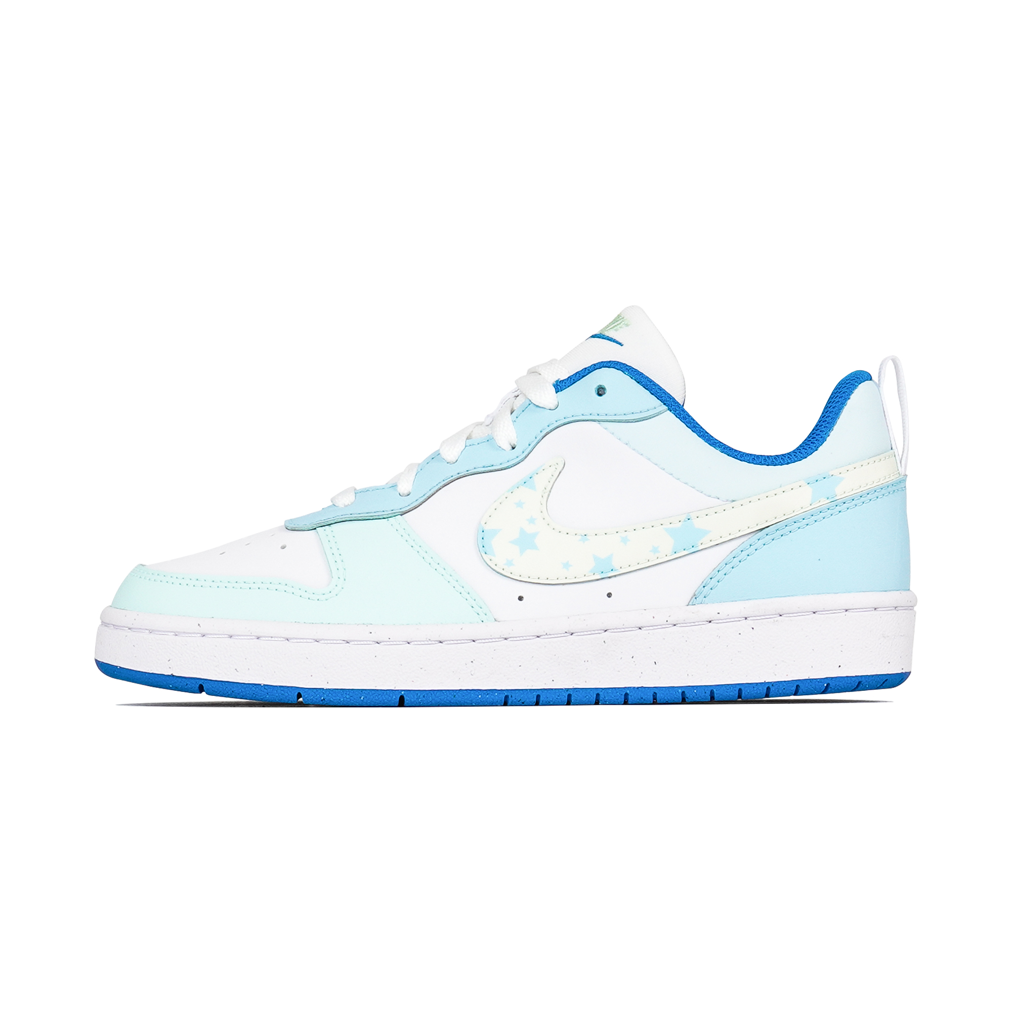 

Кроссовки Nike Court Borough Skateboard Shoes Women's Low-Top White Blue, Синий, Кроссовки Nike Court Borough Skateboard Shoes Women's Low-Top White Blue