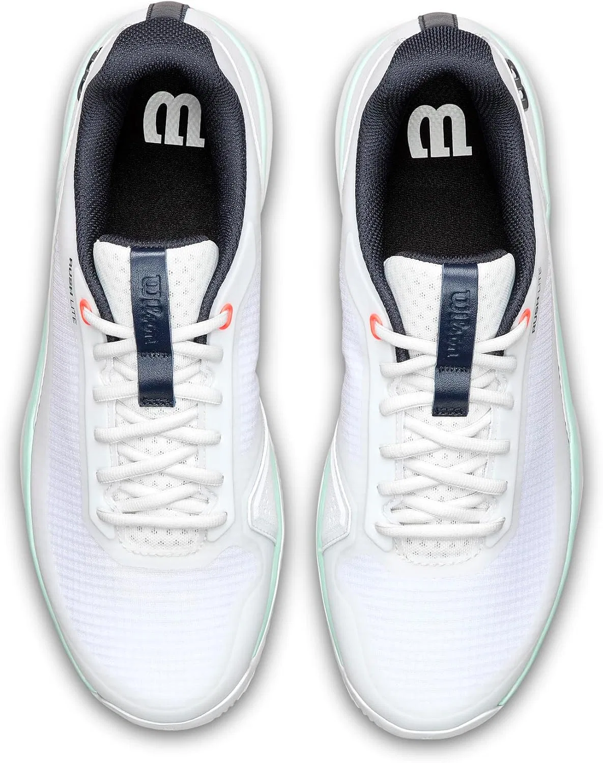 Кроссовки теннисные для мужских глиняных кортов Wilson Rush Lite 5, White/Bay/Fiery Coral — фото 4