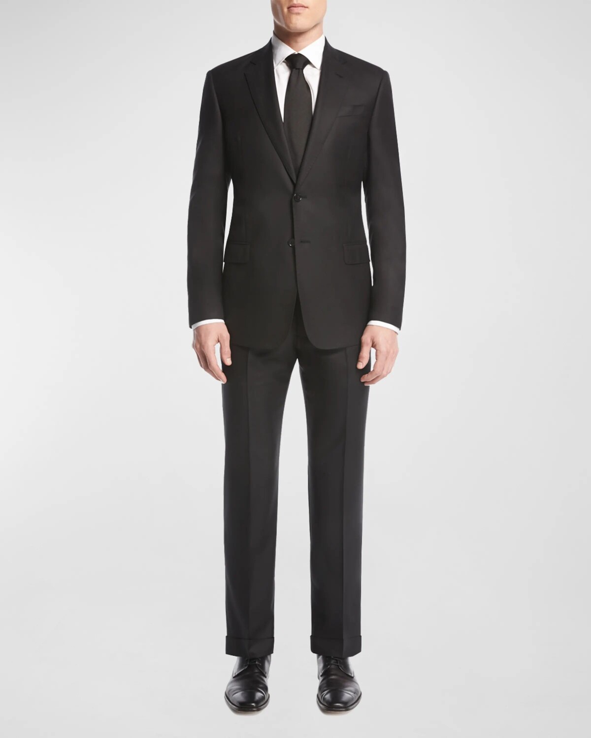

Мужской базовый шерстяной костюм-двойка Giorgio Armani, цвет Solid Black