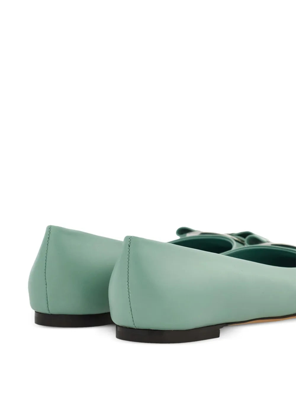 Ferragamo New Vara-Bow Балетки из ягненка Salvatore Ferragamo, зеленый — фото 3