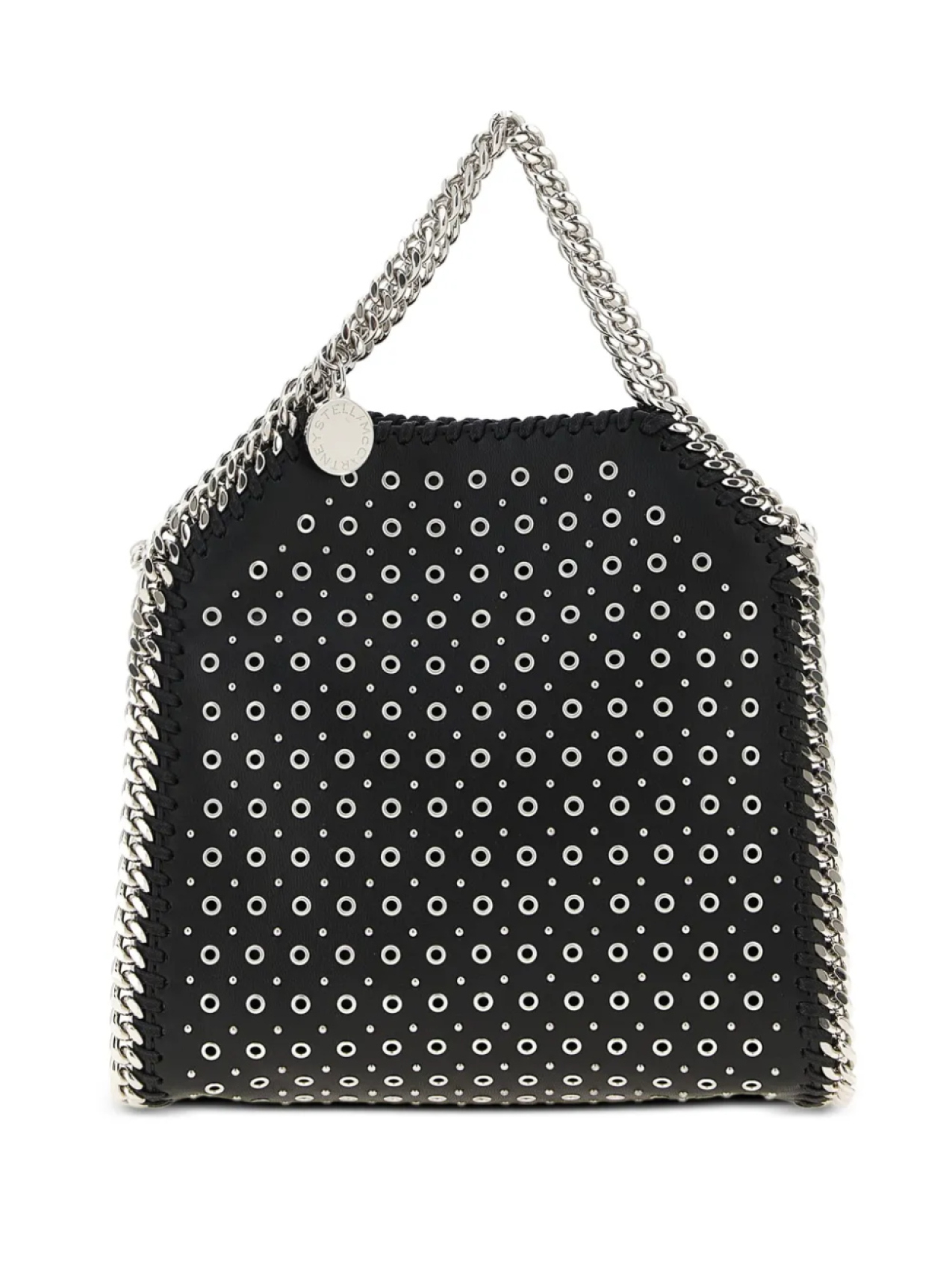 

Маленькая сумка-тоут Falabella от Stella McCartney, украшенная заклепками, черный