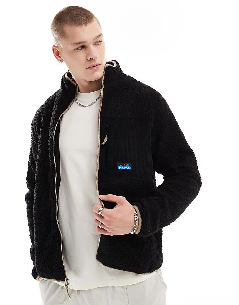 

Флисовая куртка Kavu wayside sherpa на молнии черного цвета