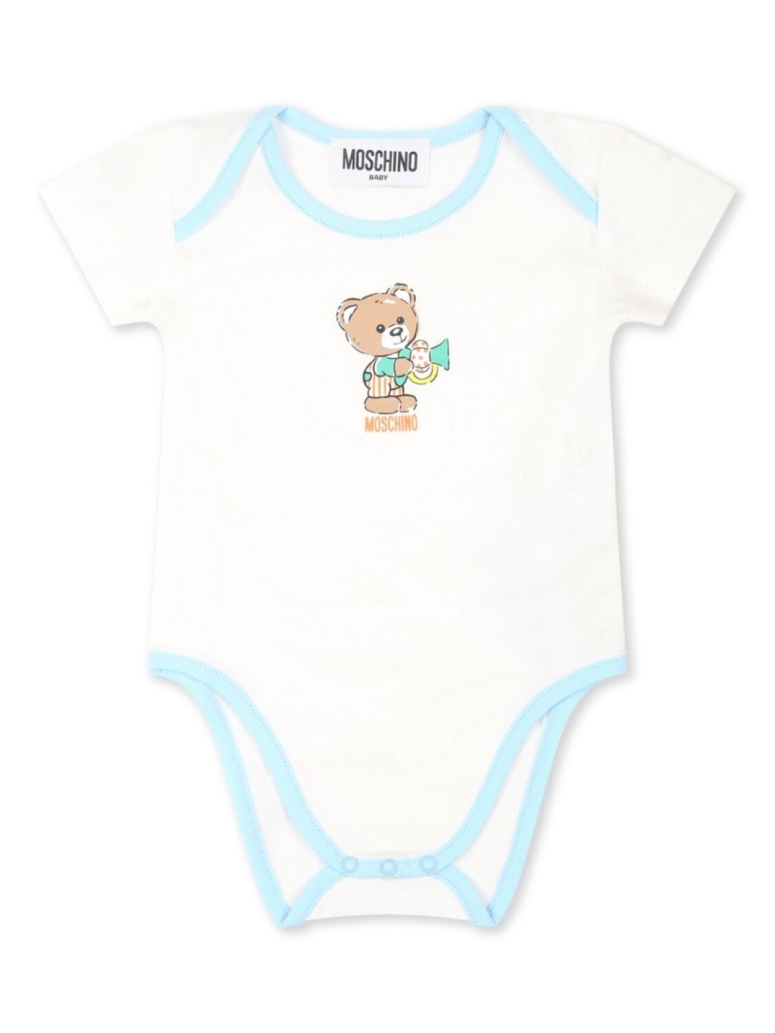 Moschino Kids набор тел плюшевых медведей с разноцветными принтами (набор из двух штук), синий — фото 2