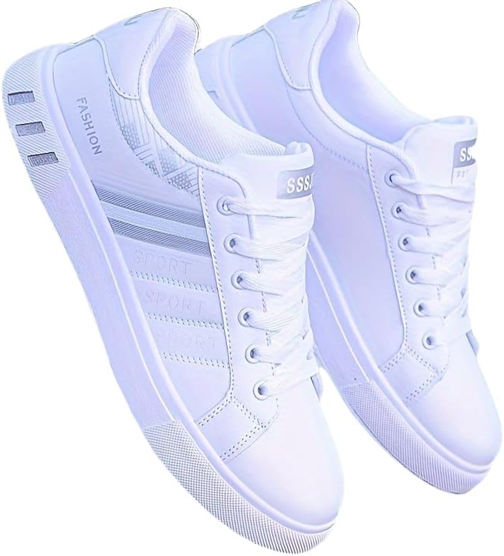 

Мужские модные повседневные кроссовки - стильная дышащая обувь для комфорта и стиля каждый день Hoalox, белый/серый