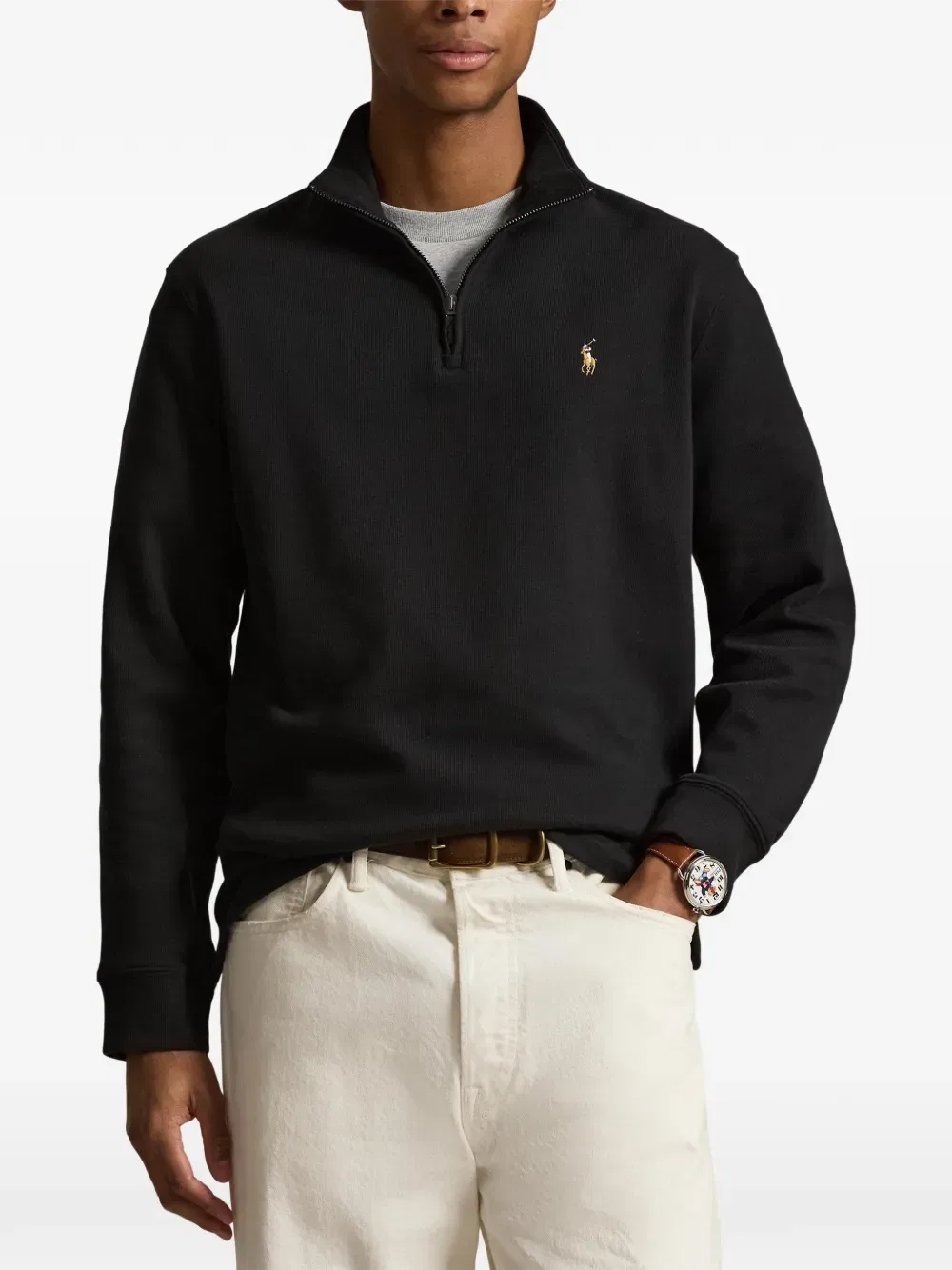 Пуловер с вышитым логотипом Polo Ralph Lauren, черный — фото 3
