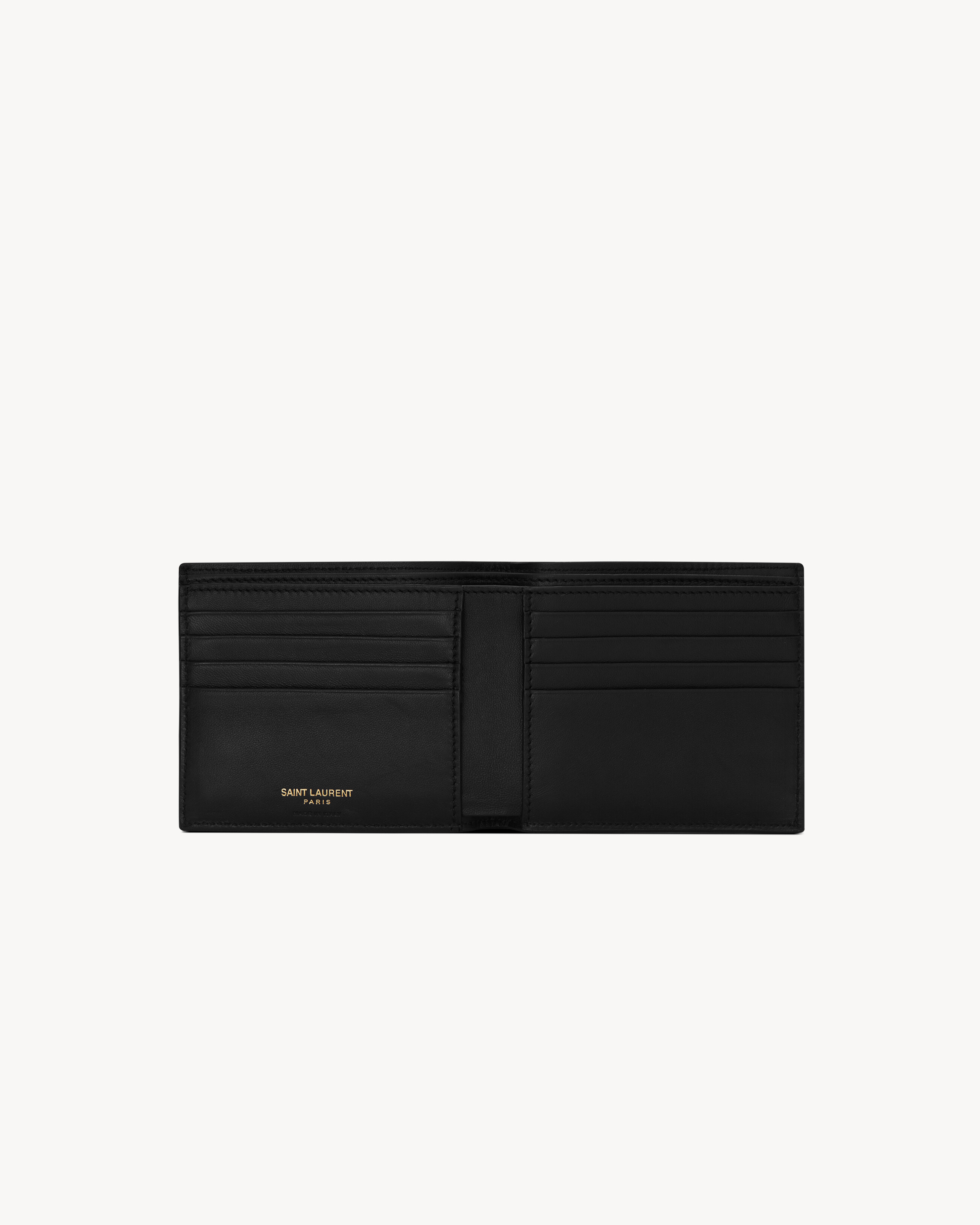 Мини-кошелек Cassandre East/West из матовой кожи с тиснением под крокодила Saint Laurent, черный — фото 4