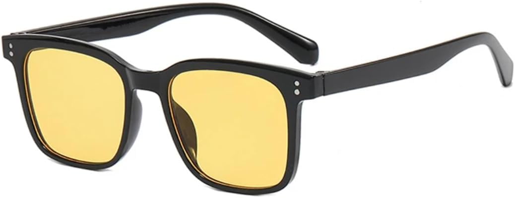 

Солнцезащитные очки с защитой UV400 | Оправа с заклепками, цветные линзы | Для женщин и мужчин, для занятий спортом на открытом воздухе и вождения DSVIGF, Black Yellow