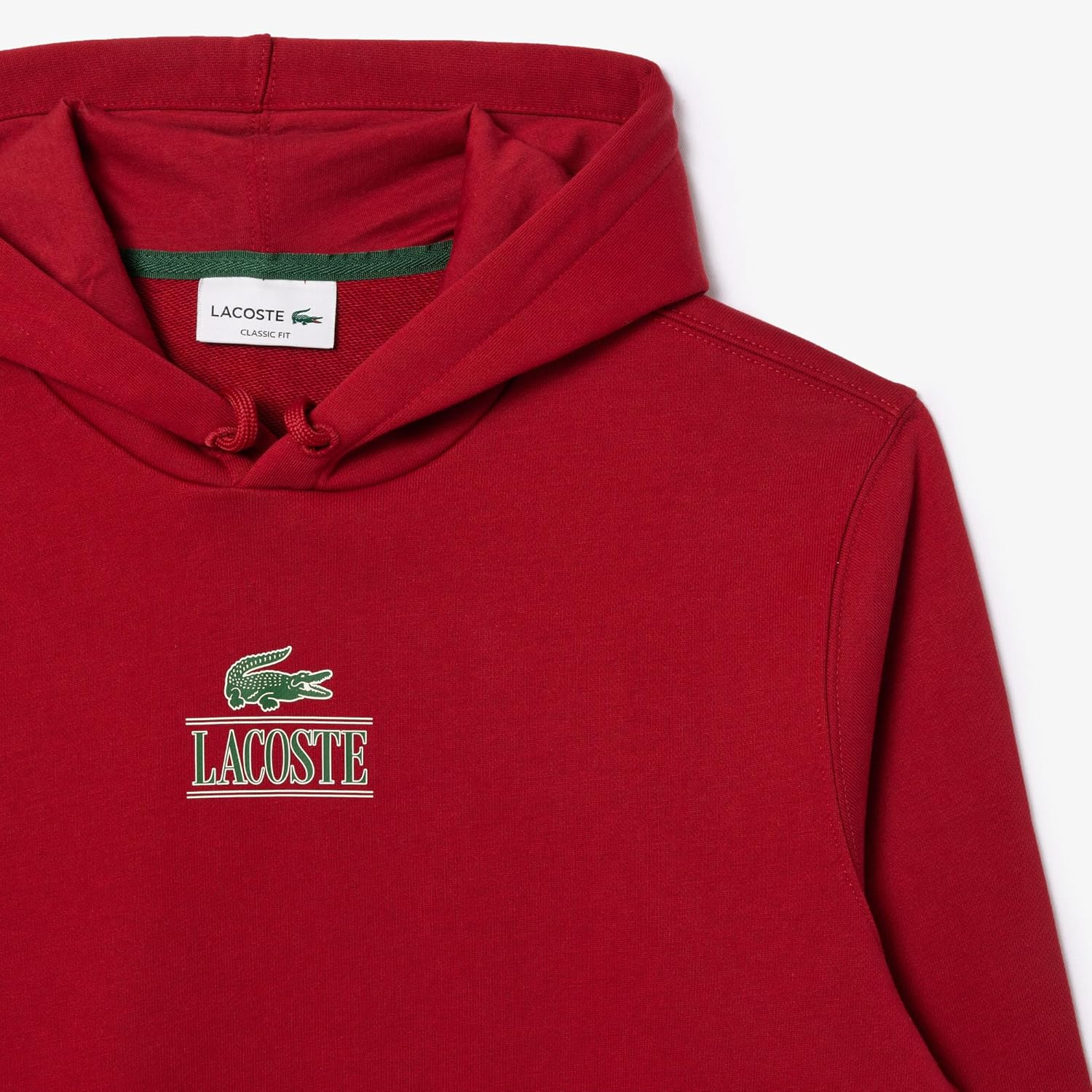 Lacoste мужская толстовка с капюшоном Classic Fit с длинным рукавом и маленьким логотипом крокодила на груди, с регулируемым воротом, Ora — фото 2