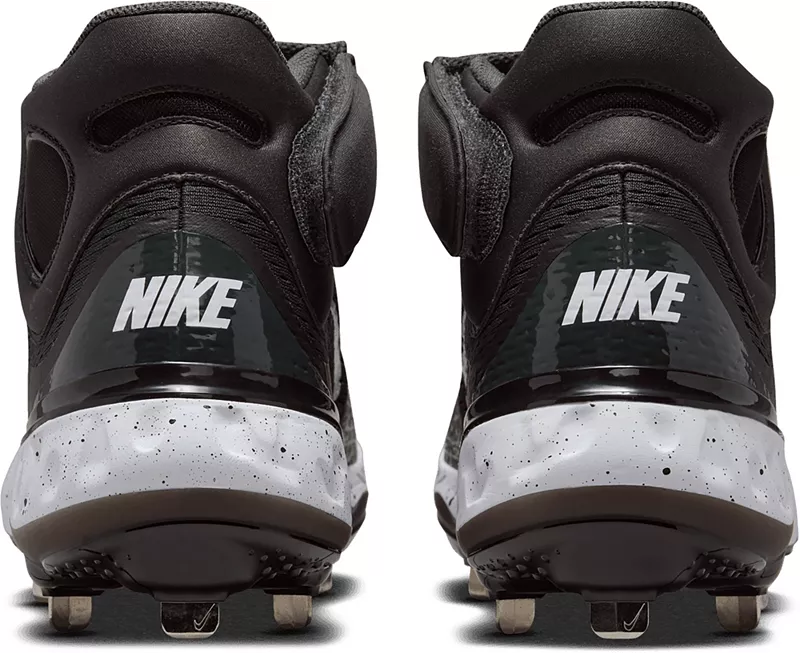 Мужские бейсбольные бутсы Nike Alpha Huarache Elite 4 Mid Metal, черный/белый — фото 4