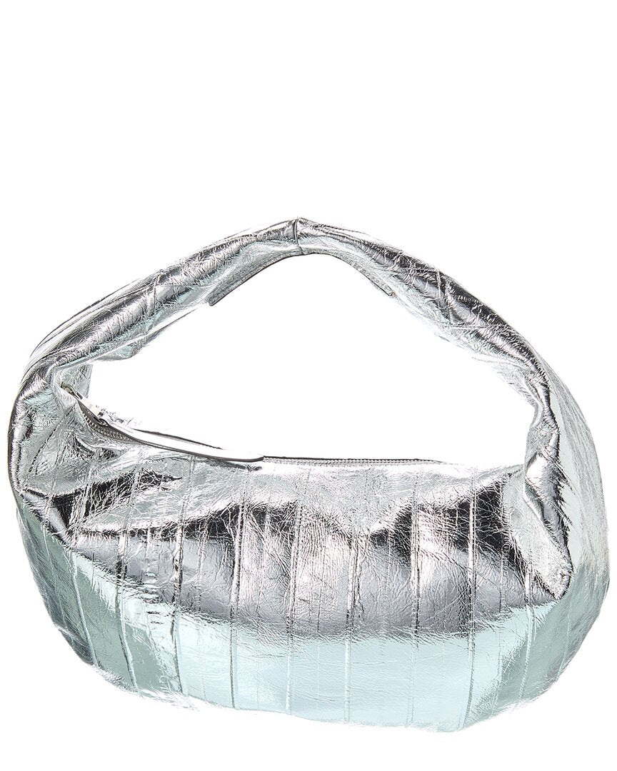 

KHAITE Olivia Сумка-хобо из металлизированной кожи, серебряный