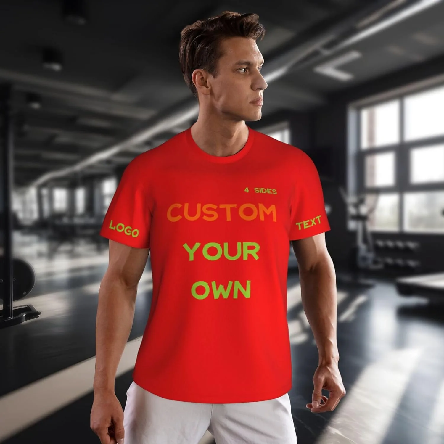 Футболка Custom с принтом на 4 сторонах для мужчин — фото 4