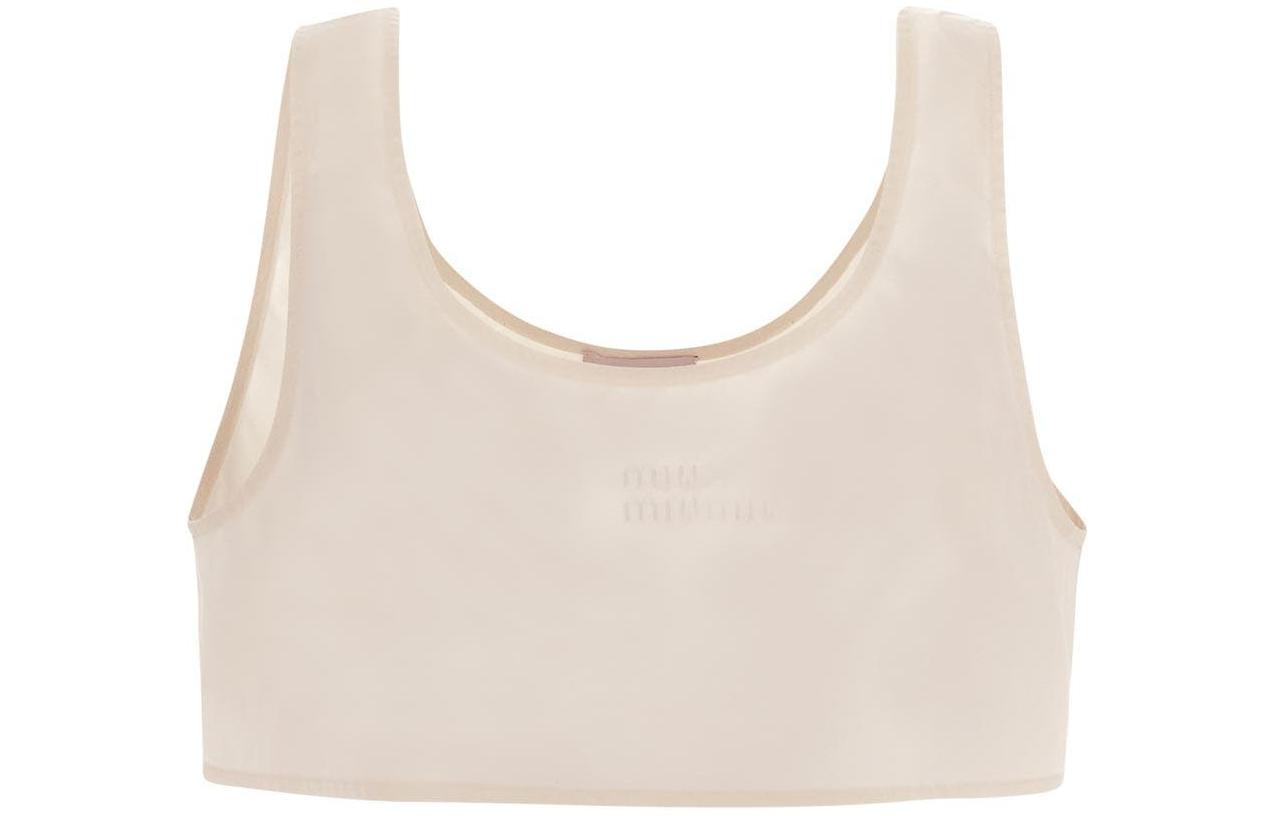 

Безрукавный укороченный топ MIU MIU, бежевый