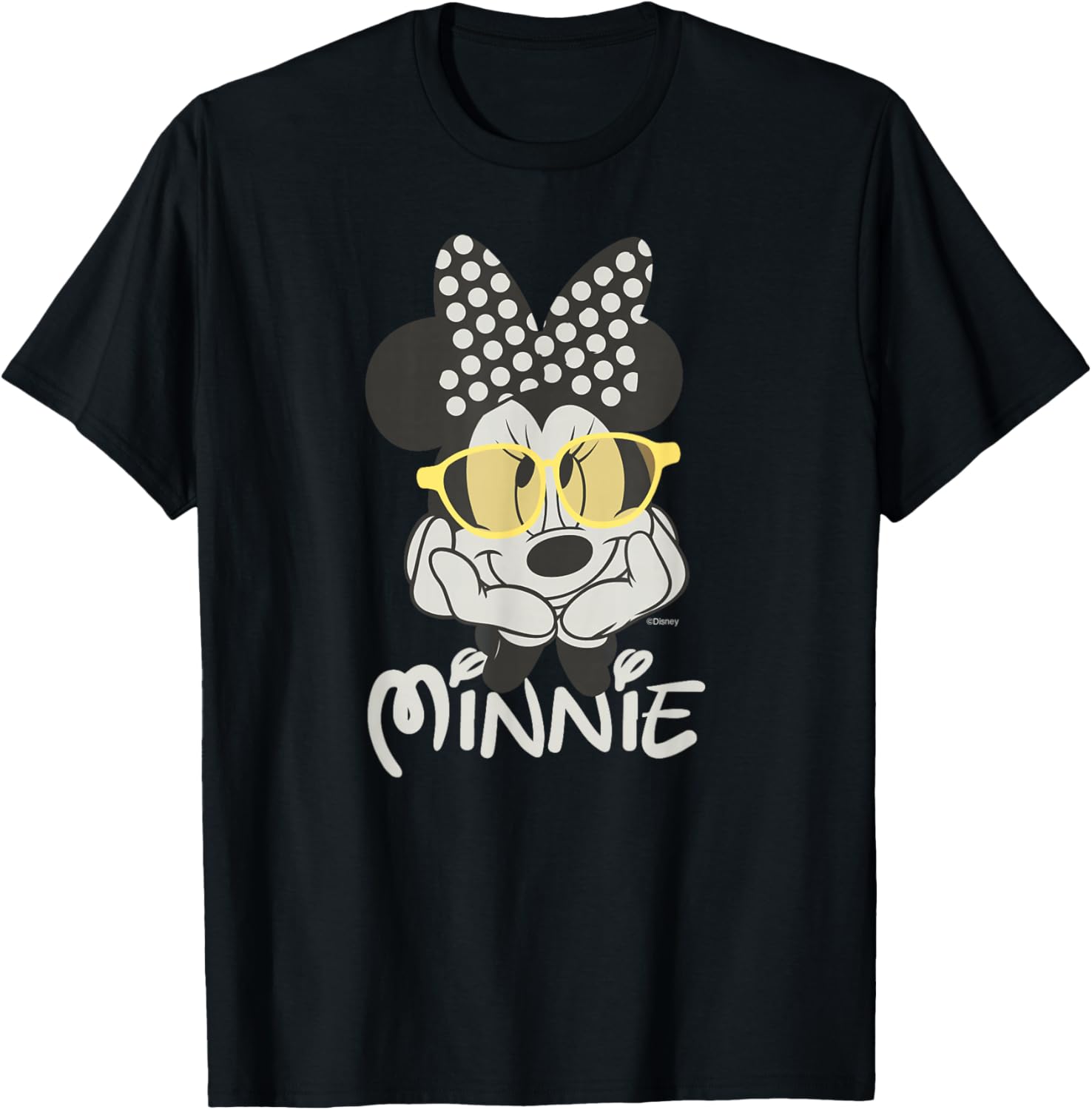 

Винтажная футболка Disney с изображением Минни Маус в черно-белом горошке, черная