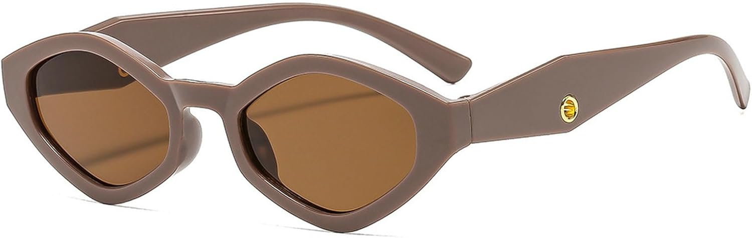 

Винтажные солнцезащитные очки «кошачий глаз» для женщин и мужчин, 2025 год, дизайнерские модные солнцезащитные очки-маски, женские тренды, очки для активного отдыха, защита от УФ-излучения UV400 mincl, Brown