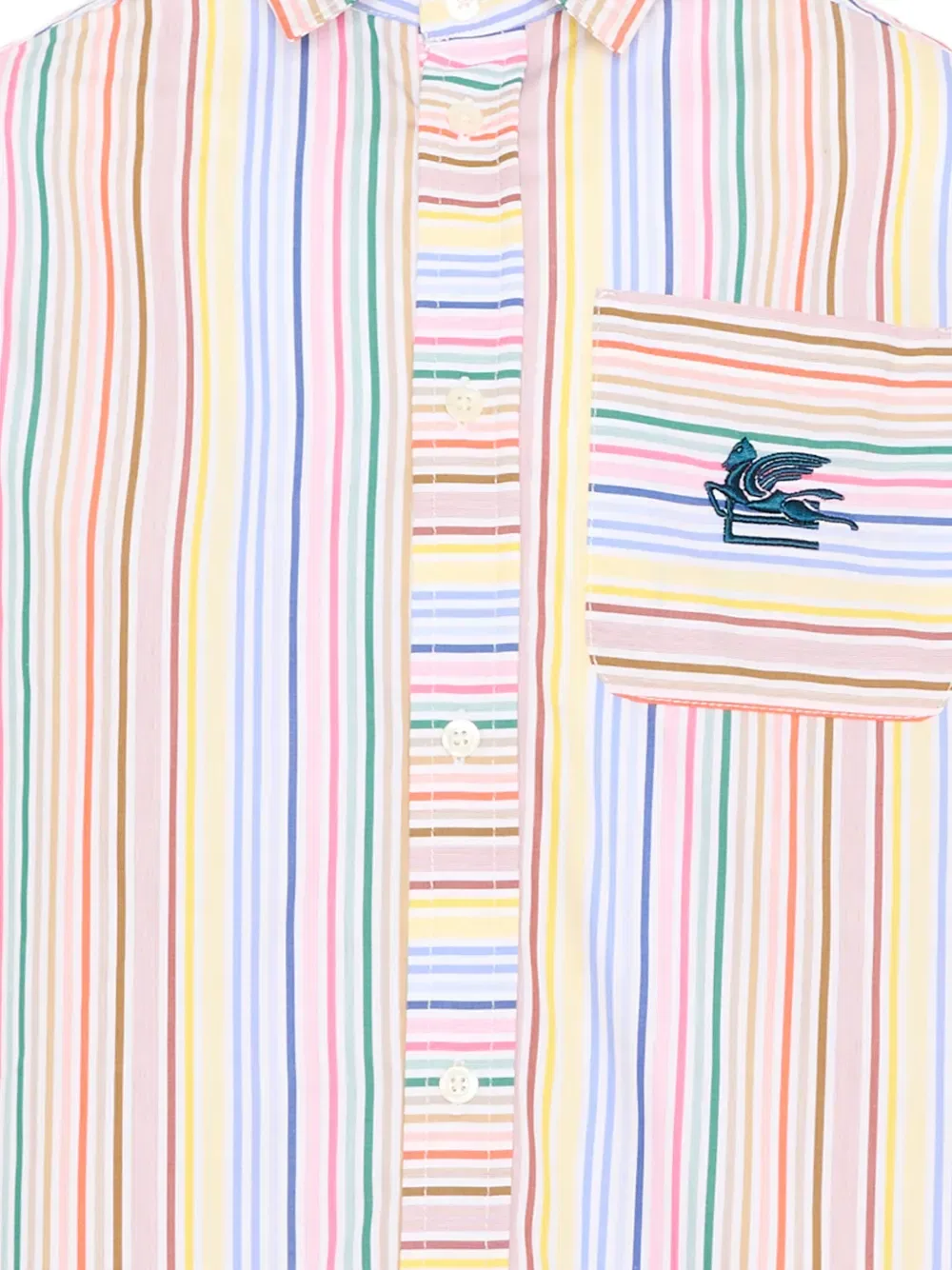 Полосатая рубашка с длинными рукавами Etro Kids, белый — фото 3