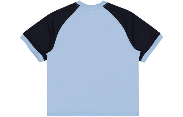 Футболка (WMNS) adidas Originals x Sporty & Rich T-Shirt 'Light Blue Navy', синий — фото 2