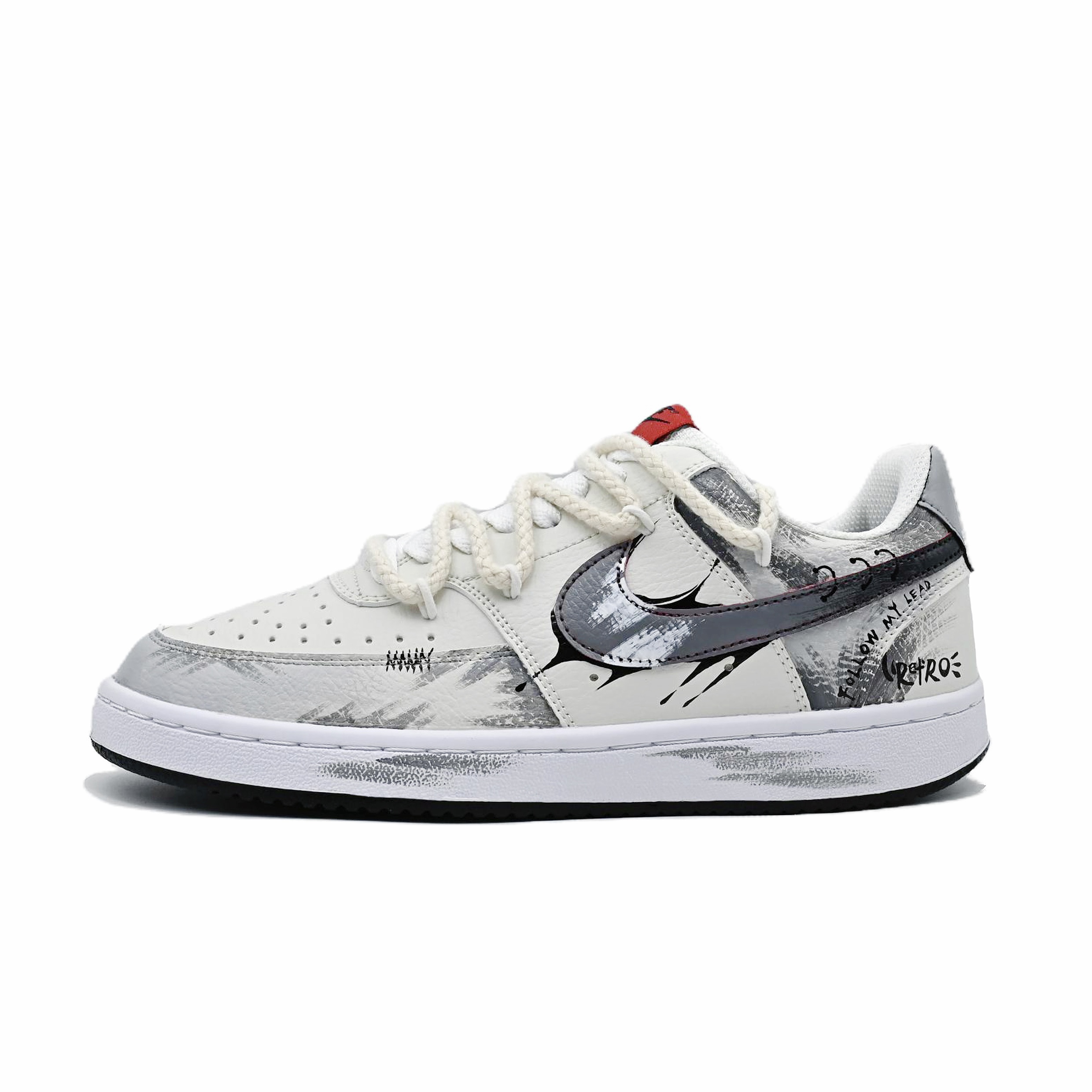 

Nike Кроссовки Court Victory Gray Video с низким верхом, устойчивые к истиранию и скольжению, мужские, серо-белые