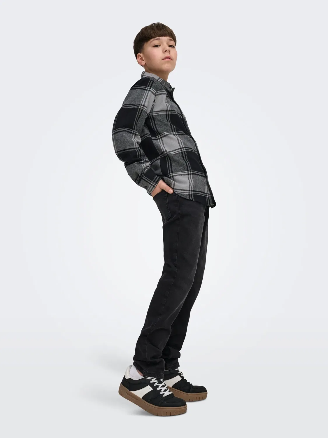 Джинсы slim fit, Washed Black, ONLY & SONS Junior — фото 4