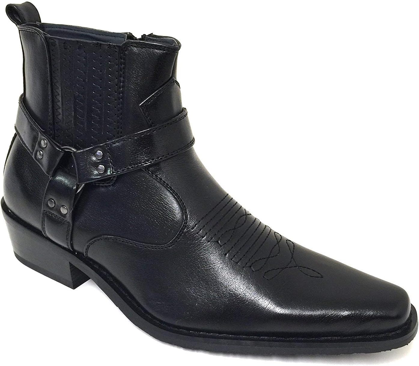 

Мужские ковбойские сапоги W1TCJ в стиле вестерн с кожаной подкладкой и боковой молнией O Fellini, черный