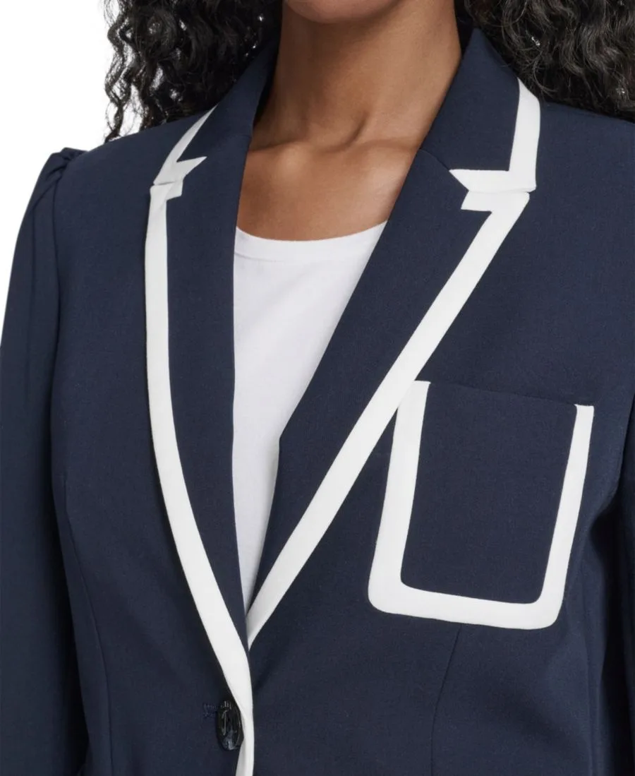 Женский однобортный блейзер с каркасом Tommy Hilfiger, midnght/айвори — фото 4